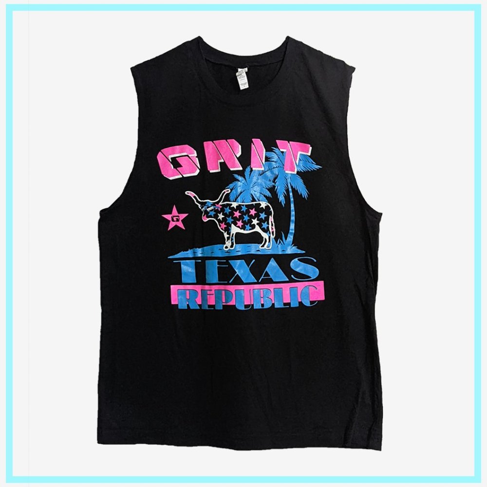 BLACK MEN'S TANK TOP TEXAS PUBLIC MEDIUM/LARGE
